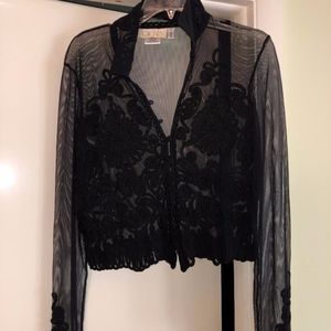 Sheer overlay women's shirt